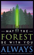 Load image into Gallery viewer, May the Forest Be With You, Always Sticker - Star Wars Parody Design