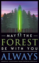 Load image into Gallery viewer, May the Forest Be With You, Always Sticker - Star Wars Parody Design
