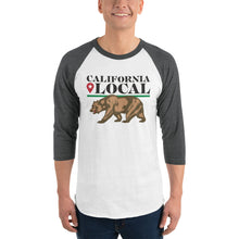 Load image into Gallery viewer, California Local - Wear The Bear Unisex 3/4 Sleeve Raglan Shirt
